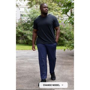 Fabletics THE ONLY PANT men's Size XXL Navy‎ Blue Athletic 4 Way Stretch $90 NWT